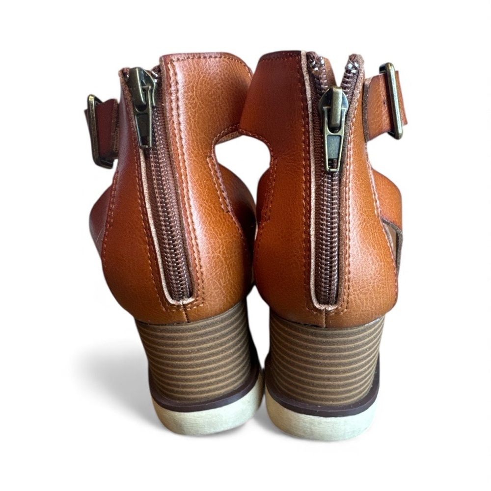 Mia Women's Lauri Sandals Cognac Wedge Shoes - Picture 3 of 7
